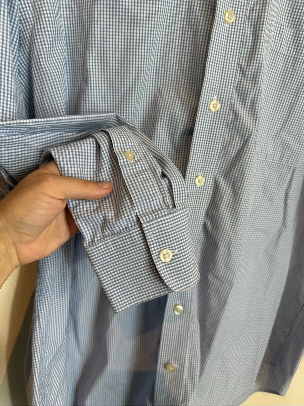Vineyard Vines Murray Shirt Blue Gingham Button Down Mens L 100% Cotton Preppy